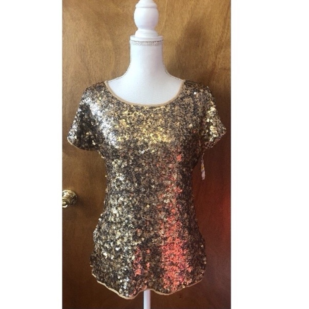 INC International Concept Sequins Top NWT